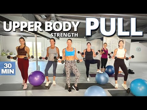 Upper Body Dumbbell Workout at Home | Muscle Building | PULL Back • Biceps • Rear Delts • Upper Abs