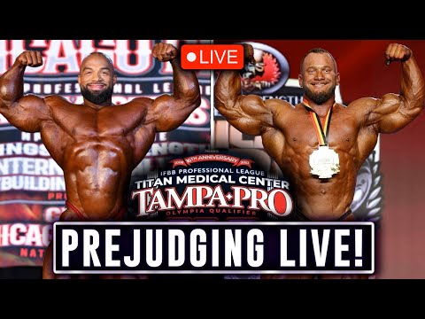 LIVE 🔴 Tampa Pro 2023 BODYBUILDING Prejudging – Hunter Labrada vs Jon De La Rosa (Watchalong)