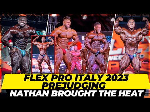 Flex Pro Italy 2023 open bodybuilding prejudging +Did Regan live up to the hype ?  Best Nathan ever?